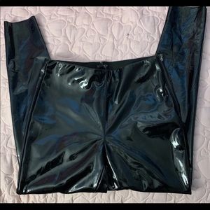 topshop black faux leather pants